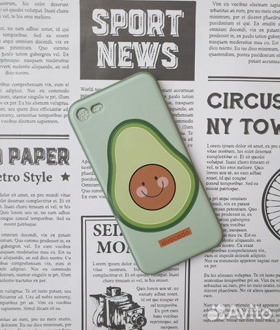 Чехол стеклянный iPhone 7/8 авокадо бол Чехол стеклянный iPhone 7/8 авокадо бол
