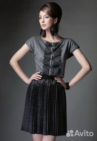 Юбка в горошек плисированная бренд Mozart Юбка в горошек плисированная бренд Mozart