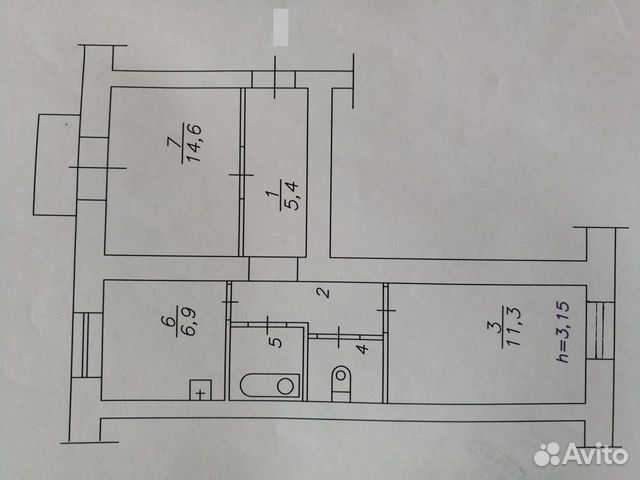 2-к квартира, 47.1 м², 3/3 эт. 2-к квартира, 47.1 м², 3/3 эт.