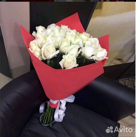 Цветы Розы белые 21 шт Polar Star Эквадор