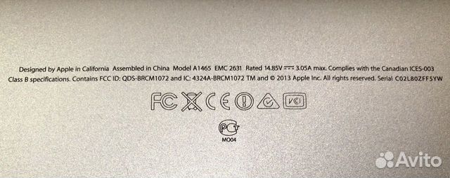 Apple MacBook Air 11” 2013 Apple MacBook Air 11” 2013