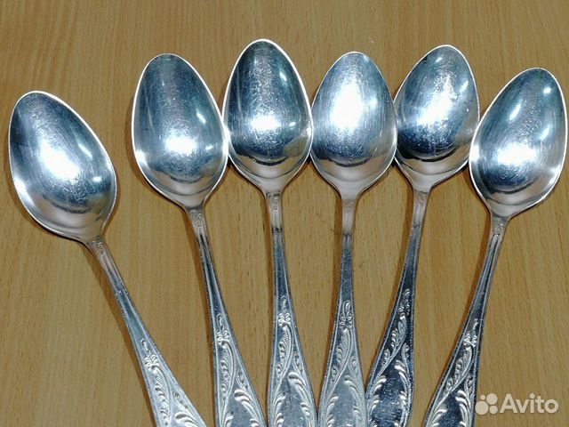Ложки столовые набор 6шт Пламя мельхиор мнц / СССР Ложки столовые набор 6шт Пламя мельхиор мнц / СССР