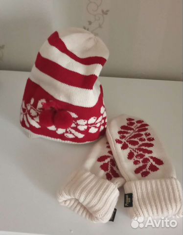 Комплект шапка и варежки