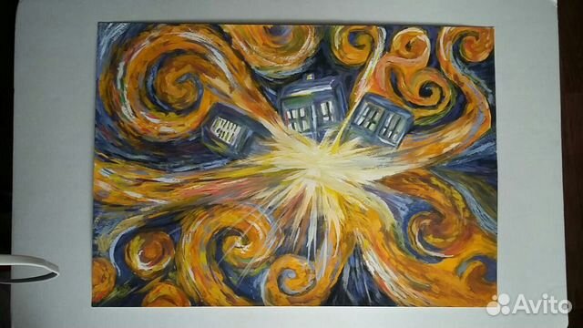 Рисунок постер взрыв Тардиса А3