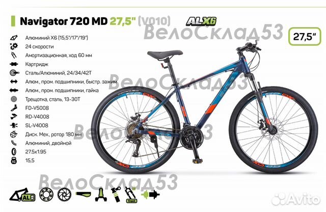 Stels Navigator 720 MD 27.5 (новый велосипед)