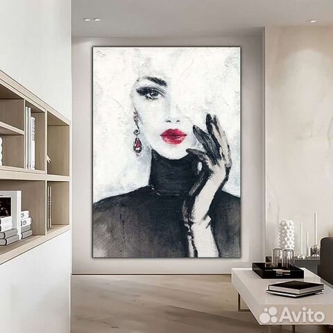 Модная картина маслом девушка