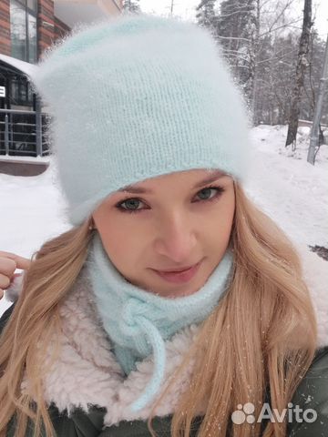 Комплект шапка и снуд женский ангора