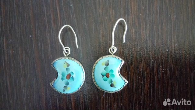 Серьги Лунные (Ростовская Финифть) СССР