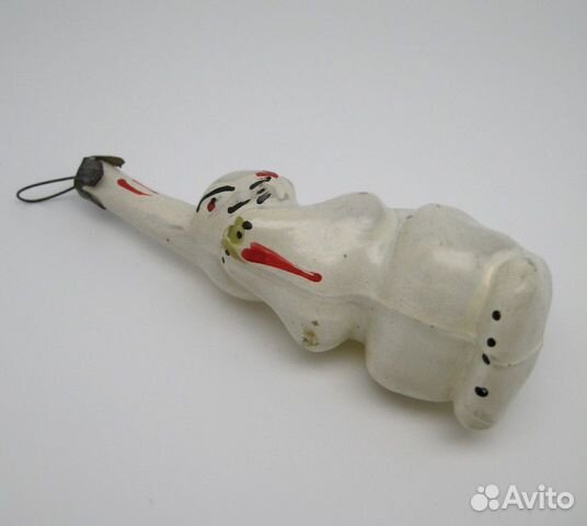 Заяц с морковкой. Старая ёлочная игрушка. Винтаж