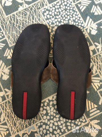 Сандали из кожи Prada flip flop linea rossa муж