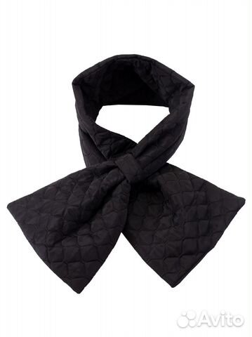 Стеганый черный шарф