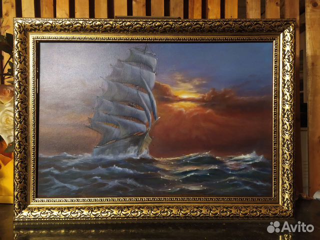 Картина маслом на холсте пейзаж море