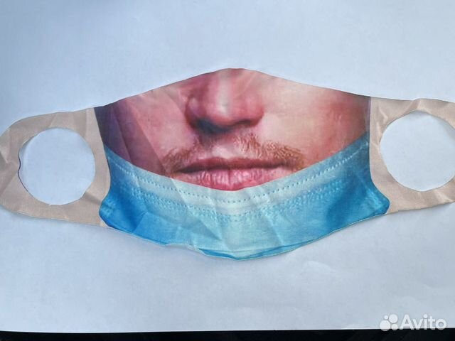 Маска многоразовая с принтом лица