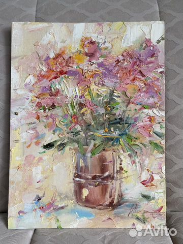 Картина маслом букет цветов, 30х40