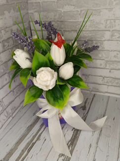 Букетики тюльпанов из мыла