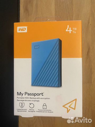 Новый Внешний HDD WD My Passport 4.0Tb (blue)