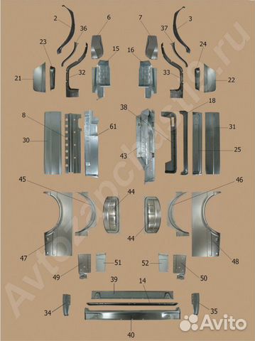 Ремкомплект кузова газель 3302