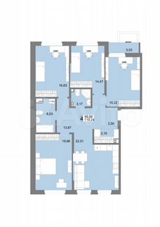 4-к. квартира, 118,6 м², 8/12 эт.