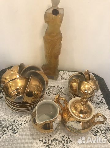 Чайно-кофейный сервиз золотой