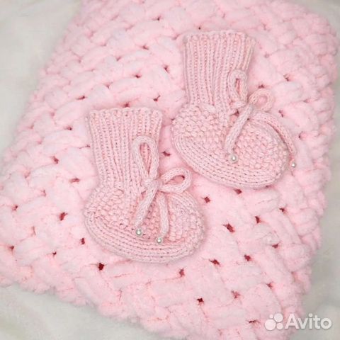 Плед вязаный плюшевый