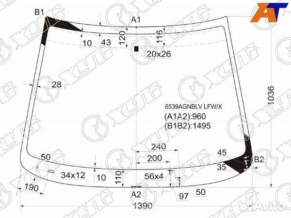 Стекло лобовое peugeot 206