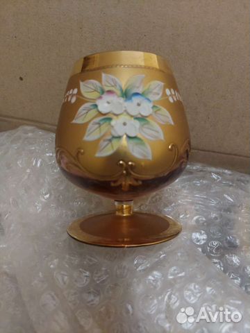 Бокалы Bohemia лепка смальта 6 шт Чехословакия