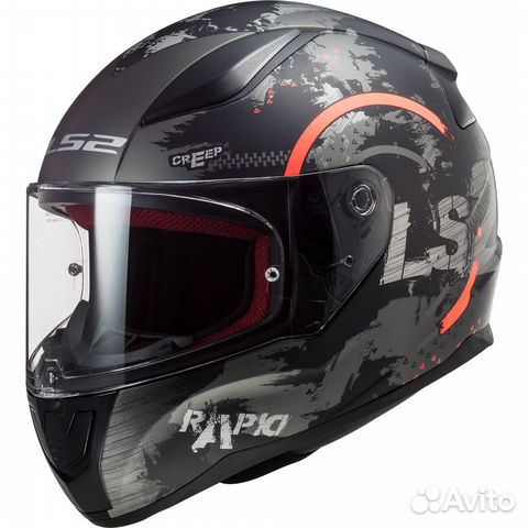 Мотошлем LS2 FF353 rapid circle Gray-Orange