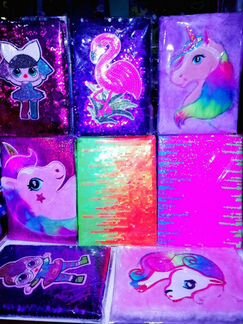 Блокноты С мехом И пайетками