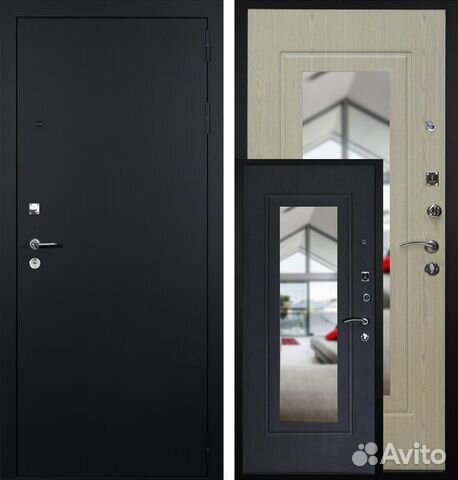 Металлическая дверь с зеркалом Броня Престиж