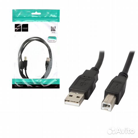 Кабель USB 2.0 A(m) -B(m) 1.5M черный dream (17080