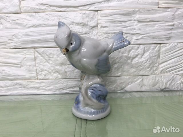 Фарфоровая статуэтка Синица Старая Гжель