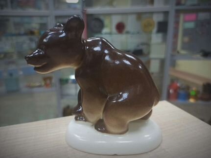 Советская Фарфоровая Статуэтка Бурый Медвежонок