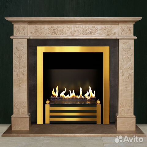 Биокамин в мраморном портале Firezo Diplomato