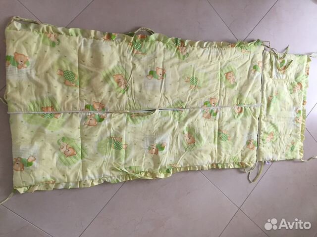 Бортики в детскую кроватку с чехлом для матраса