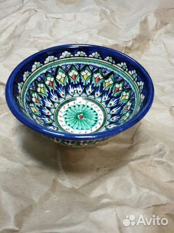 Коса глубокая тарелка для супа Риштанская средняя