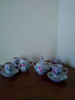 Кофейный сервиз фарфор роспись ручная