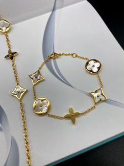 Браслет Louis Vuitton колье LV с перламутром