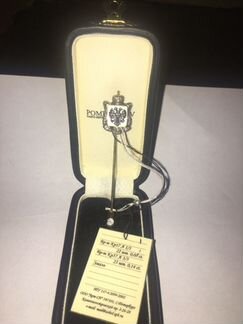 Булавка герб РФ золотая с бриллиантами