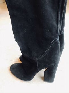 Сапоги Casadei 39,5 оригинал замша чёрные