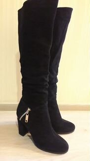 Сапоги, натуральная замша, зима, р.39-40