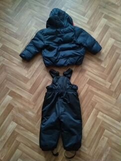 Куртка зимняя пух + полукомбинезон 86 р