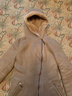 Дубленка бежевая