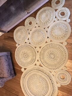 Вязаный ковер Монеты из полиэфирного шнура 5 мм-ко