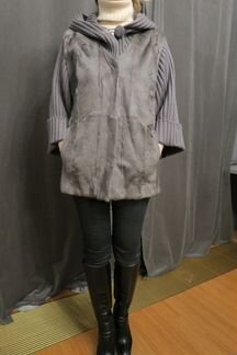 Стильный комбинированный полушубок oirtuale