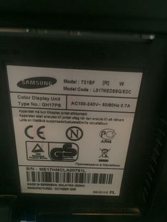 Монитор samsung sink master 731 bf