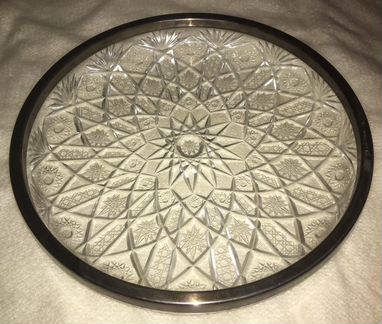 Блюдо хрустальное с окантовкой