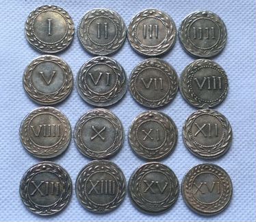 Спинтрии 16 штук комплект Рим I - II век нашей эры