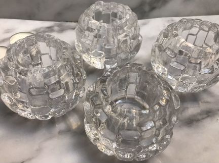 Хрусталь подсвечник артишок и снежок Швеция