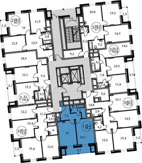 1-к квартира, 48.2 м², 5/17 эт.