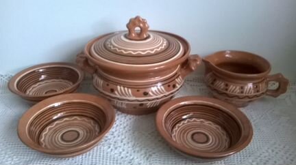 Набор для пельменей. Керамика обливная 87 г.СССР